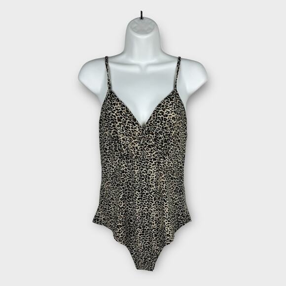 Shein Bodysuit stretchy soft leopard animal print spaghetti strap adj. Large - Picture 1 of 8